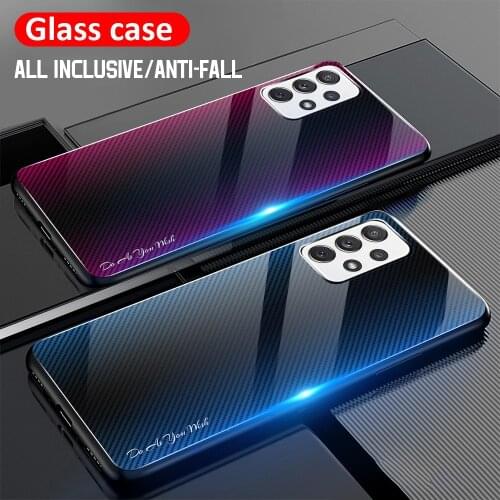 Samung a52 case gradient glass phone case for samsung galaxy a52 a72 a32 5g case protective cover for samsung a52 a 52 22 82 a82