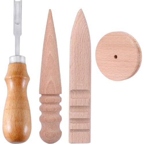 LMDZ Leather Edge Beveler Tool Leather Skiving Tool And Wood Edge Slicker Flat Burnisher Leather Craft DIY Tools