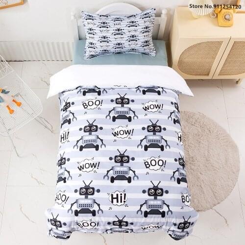 Cartoon Robot Bedding Sets 200x200cm Duvet Cover France Spain 3D Print Cartoon Quilt Cover 2/3 Piece Kids Bbay Bed Linen Sets
