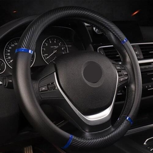 Stuurhoes Auto Carbon Fiber Leather Funda Volante Coche Universal Accessories Interior Steering Wheel Cover Volante Deportivo