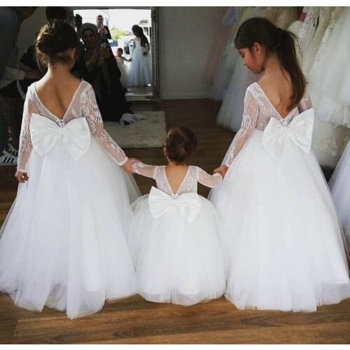 Lace Flower Girls Dresses For Wedding First Communion Dresses Party Prom Princess Gown Pageant Dresses
