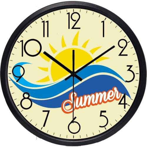 Summer Sun and Waves Wall Clock Creative Brief Living Room Clock