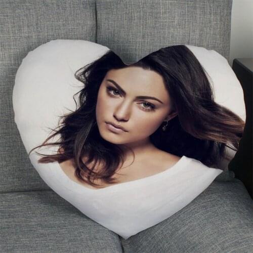 Phoebe Tonkin Model,Actor Pillow Case Heart Shaped Zipper Pillow Cover Satin Soft No Fade Pillow Cases Home Textile Decorative