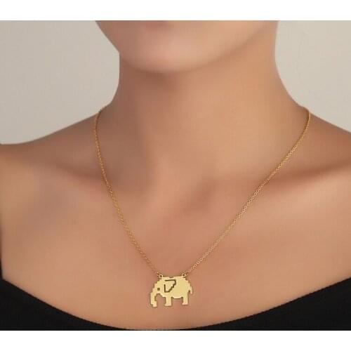 Trendy Puzzle Elephant Pendant Necklaces for Kids Girls Cartoon Elephant Choker Animal Lovers Jewelry Gift