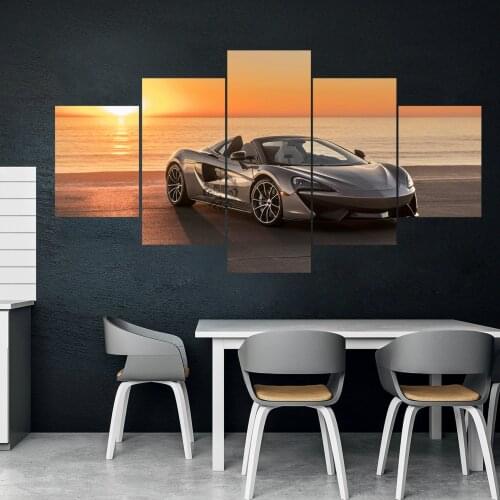 Home Decor Modular Picture 5 Piece McLaren 570S Scenery Painting Poster Wall For Home Canvas Painting Wholesale