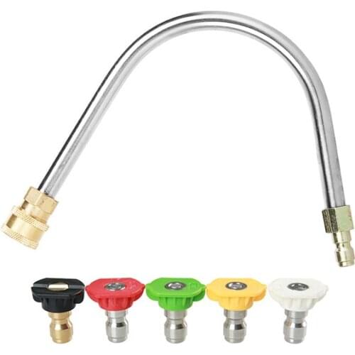 Gutter Cleaner Wand Attachment,Gutter Cleaning Tool for Pressure Washers, Coupled with 1/4" Brass Quick Coupler x 1/4" QC Plug