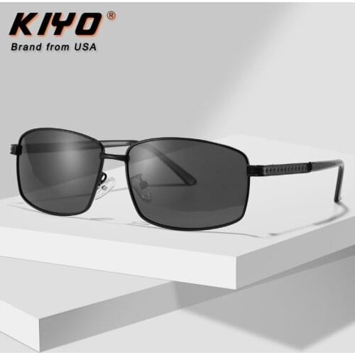 KIYO Brand 2020 New Men Square Polarized Sunglasses Metal Classic Sun Glasses High Quality UV400 Driving Eyewear 2865