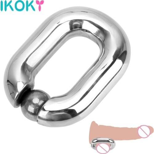 Male Heavy Duty Ball Scrotum Stretcher 420g Metal Penis Bondage Cock Ring Sex Toys Delay Ejaculation Stainless Steel Penis Rings