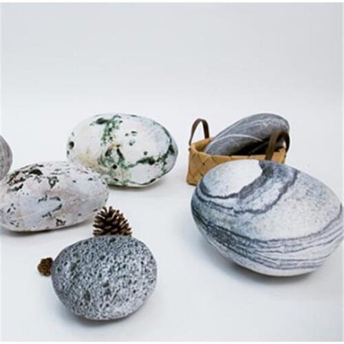 6PCS Soft Pillow Kids Toy Pebble Stone Pillow Sofa Simulated Stone Movie Props Home Creative Decor Pillow Cushion Childs Gifts