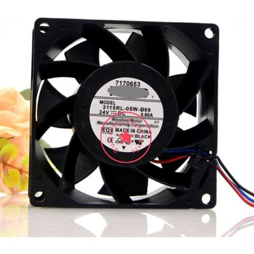 BRAND NEW 3115RL-05W-B69 DC 24V 0.50A INVERTER COOLING FAN COOLER 80*80*38MM 8CM 8038