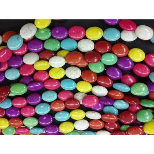 Charm Multicolor Oval Stone howlite Stone Loose Bead DIY GIFT 15x20mm 40cm/16inch One Strand