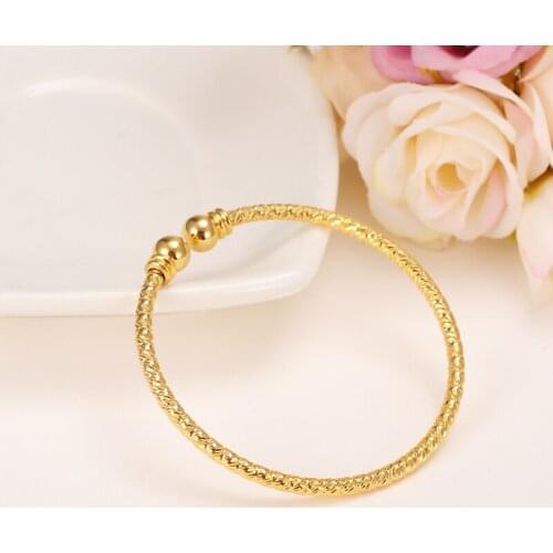 Bangrui Wholesale Fashion Dubai Bangle Jewelry Gold Color Ethiopian Bracelet for Women Africa Arab Items