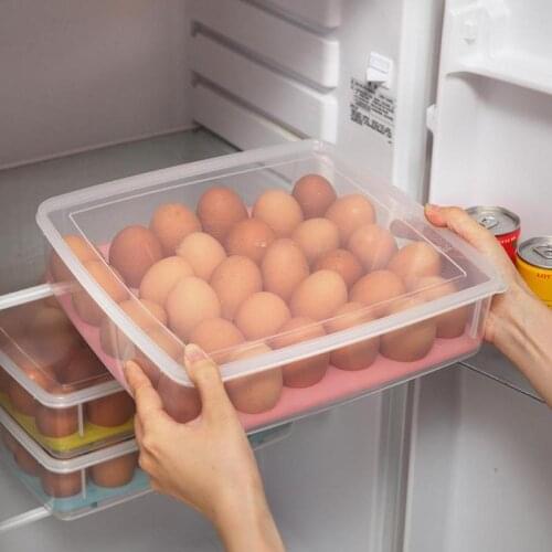 2/10/30 Grids Plastic Egg Box Kitchen Eggs Storage Box Holder Stackable Refrigerator Storage Organizers Eggs Container