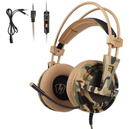 Sades Camouflage wired Headset Bass Gaming Headphones Game Earphones with Mic for PS4 PC Mobile Phone Xbox One Tablet