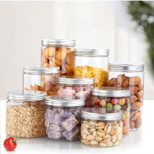 20Pcs 30/40/50/60/80/100/120ml Clear Plastic Storage Jar Food Storage Box Clear Container With Pour Lid Food Preservation Pot