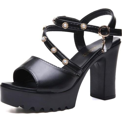 2020 new thick with sandals female summer diamond fish mouth thick bottom muffin waterproof platform with high sandals