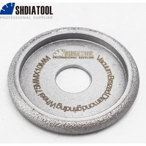 SHDIATOOL Dia75mmx10mm Vacuum Brazed Diamond CONVEX Wheel/Profile Wheel For Stone Artificial Stone Ceremics, Glass, Concrete