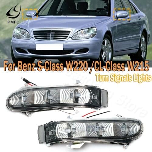 PMFC Side Mirror Turn Signals Lights Car Front Door 7 LED Right Left For Mercedes Benz W220 1999-2002 W215 CL S S300 1999-2003