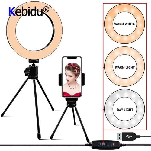 LED Selfie Ring Light Fill Ring Light Led With Tripod USB Charge Studio Photography Photo Light For Makeup For Smartphone