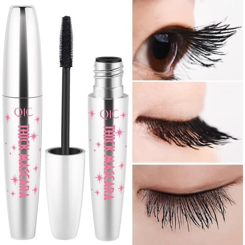QIC 4d silk fiber eyelash mascara waterproof long lasting quick dry curling lengthening rimel black mascara Q805