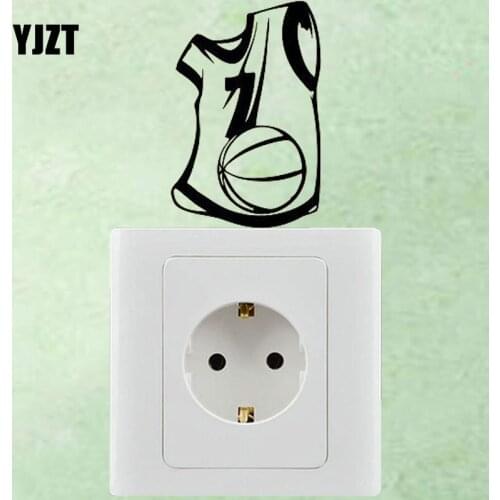 YJZT Basketball Player Jersey Sports Sportsman Wall Sticker Home Bedroom Switch Decal 8SS2292