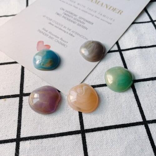 DIY jewelry accessories wholesale imitation agate semi-circular ring face ancient wind mosaic material hair clip materials