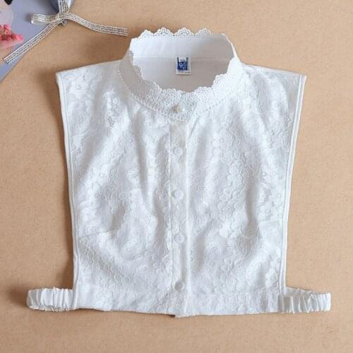 Women Shirt Ruffle Stand Fake Collar Ladies White Stand False Collars Female Removable Black Lady Detachable Collar Faux Col