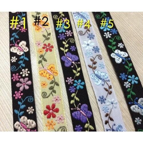 1.3cm nation style single face rose jacquard ribbon trimming,5 colors for choose,XERY769L