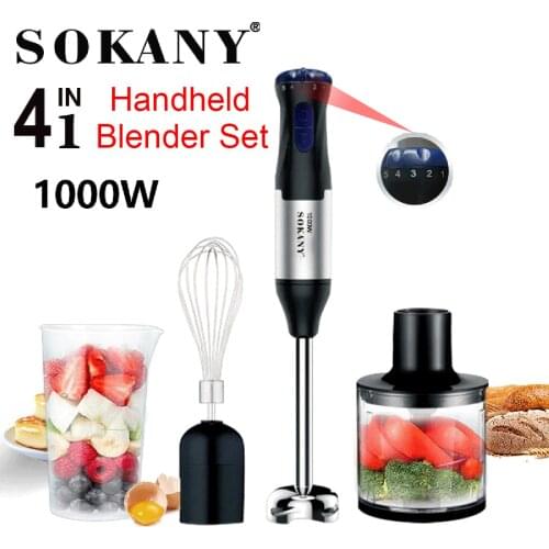 1000W Handheld Blender Electric Mixer Grinder 4IN1 5Speeds For Home Kitchen Auto Meat Mixer Grinder Vegetable Juicer Egg Mixer