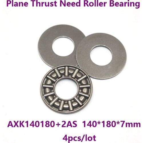 4pcs/lot AXK140180+2AS 140*180*7mm Plane Thrust Need Roller Bearing needle roller cage assemblies 140×180×7mm