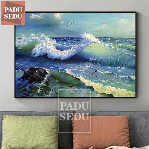 5D Diamond Mosaic Embroidery Cross Stitch Landscape Ocean Wave Sea Full Set Diamond Painting Seascape Seaside Scenery Home Decor