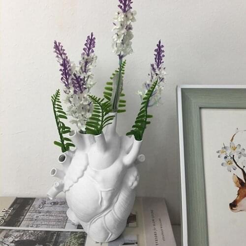 Anatomical Heart Shape Flower Vase Nordic Style Flower Pot Art Vases Sculpture Desktop Plant Pot For Home Decor Ornament