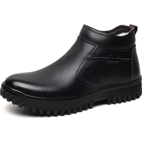 Plus Size 38-47 Winter Men Boots Fur One Wool Boots Comfort Warm Shoes Non-slip Winter Shoes Men Shoes Snow Boots Martin Boots