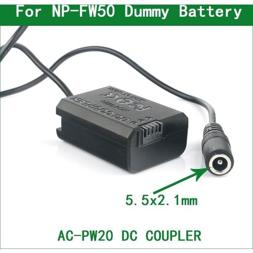 NP-FW50 DC Coupler Dummy Battery Fit Power for Sony a7 a7S a7R a7R II a7S II A7RM2 A7SM2 a7 II A7M2DSC-RX10 RX10M2 RX10M3 RX10M4