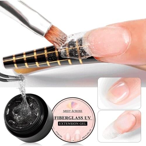 8ml Fiber Gel Polish Fiberglass Extension Building Nail Gel Varnish Repair Broken Nails Soak Off UV Gel Extend Nail Tools