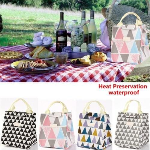 Insulated Cooler Lunch Bag Fashion Compact Multicolor Bags Women Waterpr Hand Pack Thermal Breakfast Box Portable Picnic Travel