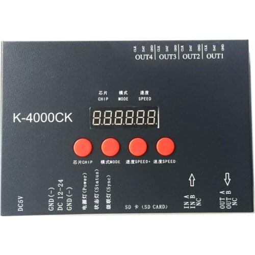 K-4000CK (T-4000'upgraded version),LED pixel SD card controller;off-line;4096 pixels controlled;SPI signal output