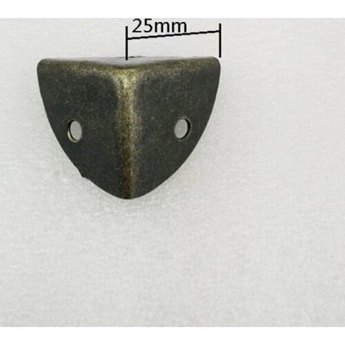 Chinese Antique Iron Box Corner Iron Protection Case Edge Guard Corner Cover,Bronze Tone,25mm,40Pcs