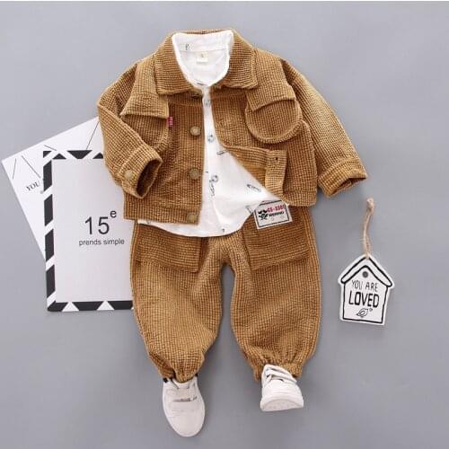 Baby Suits Baby Clothing Set for Boys Girls Cute Spring Cartoon Clothes Set Cotton Coat+T-shirt+Pants Kids Clothes Outfits