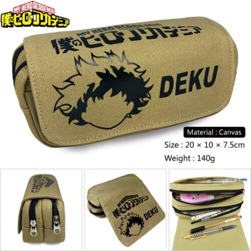 My Hero Academy Deku Justice Anime Boys Girls Wallet Canvas Pencil Case School Supplies Bags Student Gift Make up Bag