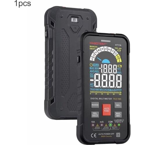 HT116 Smart Multimeter LCD Display Compact Digital Multimeter Electric Ammeter Voltmeter Resistance Capacitance Tester