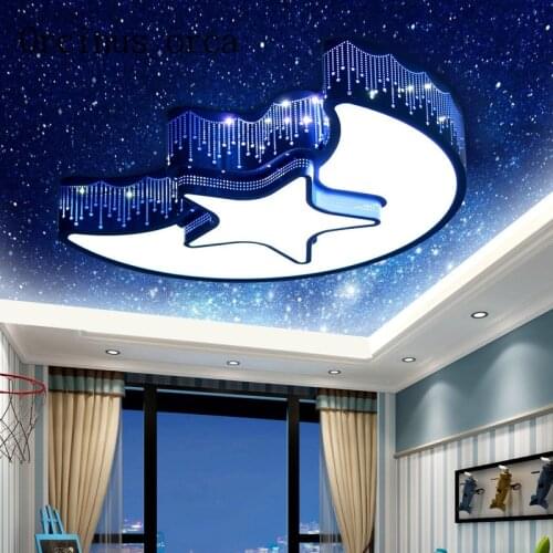 Cartoon creative stars moon LED ceiling lamps men and women bedroom lights eye protection lovely childrens room lights