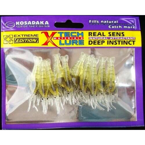 10Pcs Soft Shrimp Fish Baits 3.5cm 1g Jigging Swim Lure Soft Bait Pike Trout Bass Fish Lure