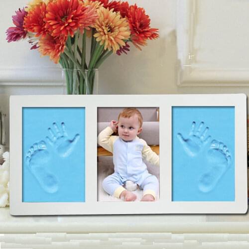Baby Photo Frame Hand Foot Print Mold Maker 3D DIY Kits Soft Clay Inkpad Footprint Fingerprint Mud Set Baby Souvenir Infant Gift