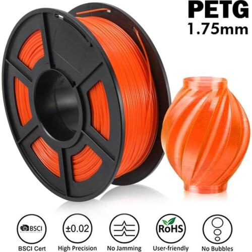 PETG Printer Filament 1.75mm 1KG 2.2lb3D Spool NEW stock Support Wholesale With Low Price for DIY Technology Commerce Design