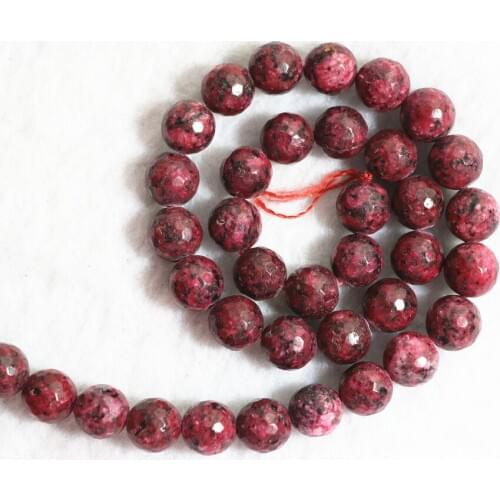 New red stone zoisite 10mm hot sale stone faceted round loose beads fashion diy jewelry 15"B783