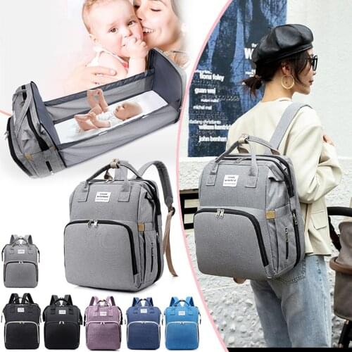 New Foldable Sleeping Mommy Bag Multifunctional Mother And Baby Bag Mom Bag Milk Bottle Backpack Diaper Backpack