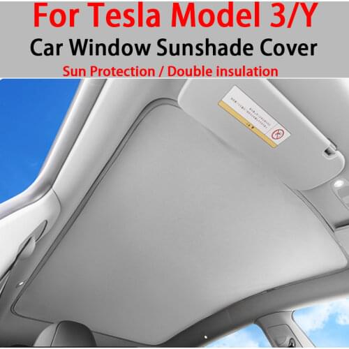 Upgrade Sun Shades Glass Roof Sunshade For Tesla Model 3/Y 2021 Front Rear Sunroof Windshield Skylight Blind Shading Net