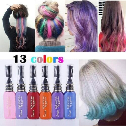 Hot 13 Colors Disposable Hair Color Hair Color Temporary Non-toxic DIY Hair Color Mascara Cream Blue Gray Purple Dropshipping