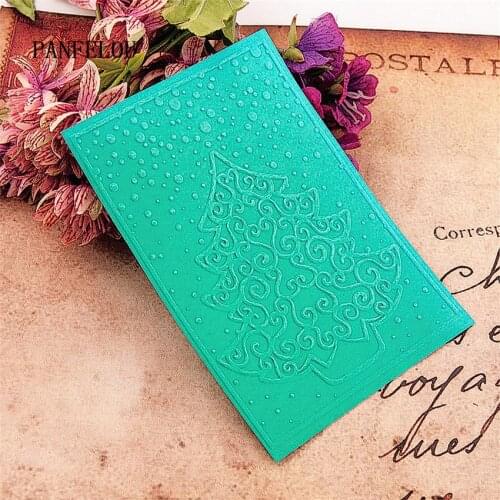 PANFELOU 10.5*14.8 Snow tree Embossing folders Plastic Scrapbooking DIY Template Fondant Cake Photo Album Card Making